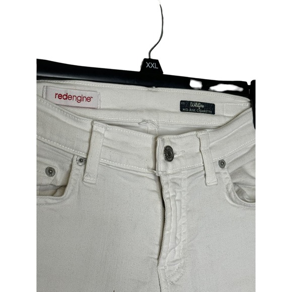 Redengine Women's Jeans Wildfire Mid-Rise Cigarette Skinny‎ Leg White Size 28 - Picture 5 of 11